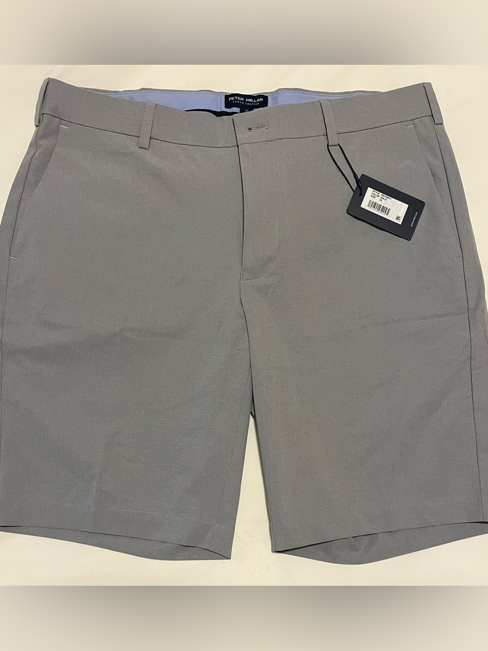 Peter Millar Light Gray Flat Front Stretch Shorts